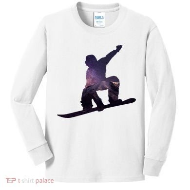 Galaxy Space Ski Boarding Kids Long Sleeve Shirt
