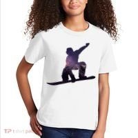 Galaxy Space Ski Boarding Kids T-Shirt thumb 2