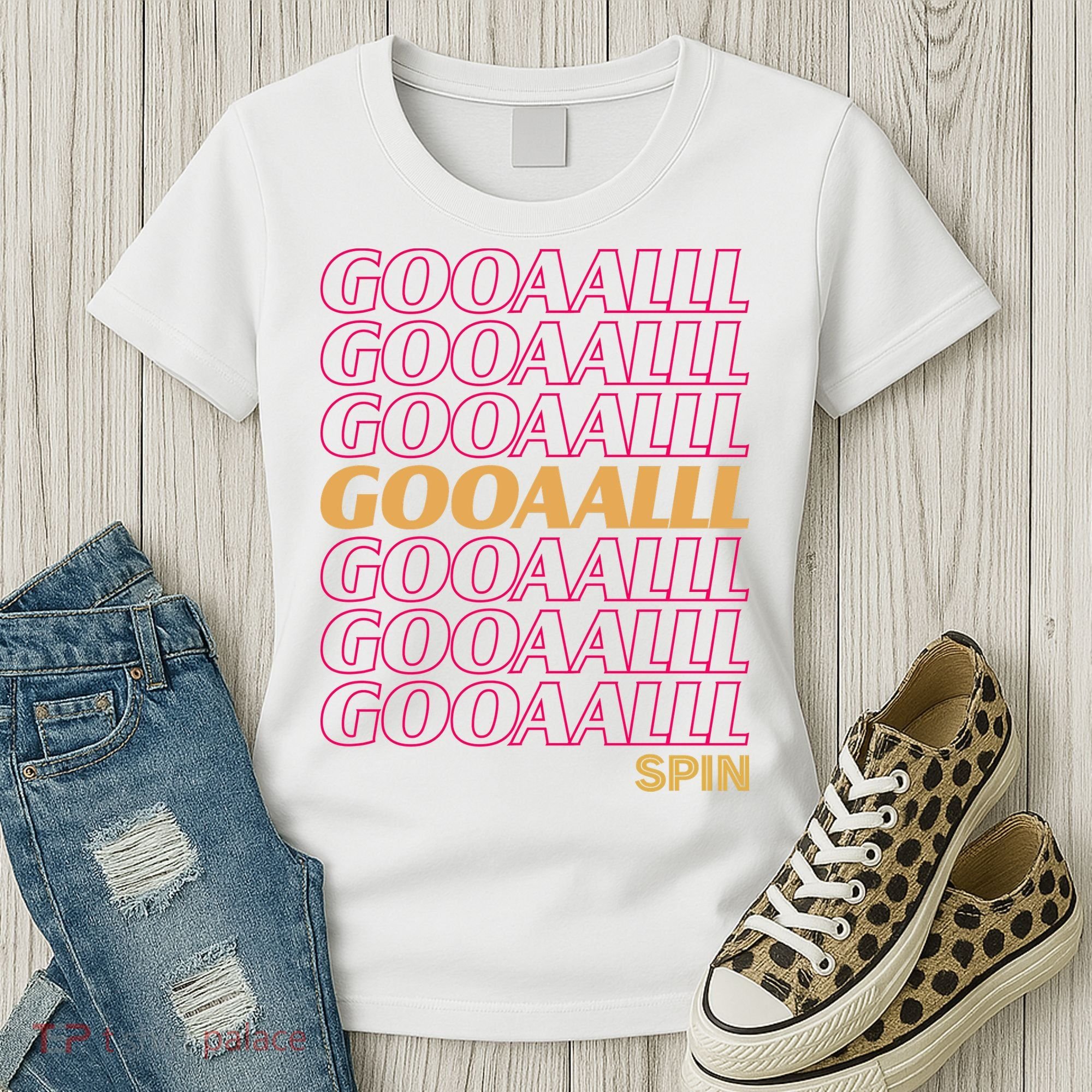 Gooalll Spin Soccer Fan Goal Women's T-Shirt