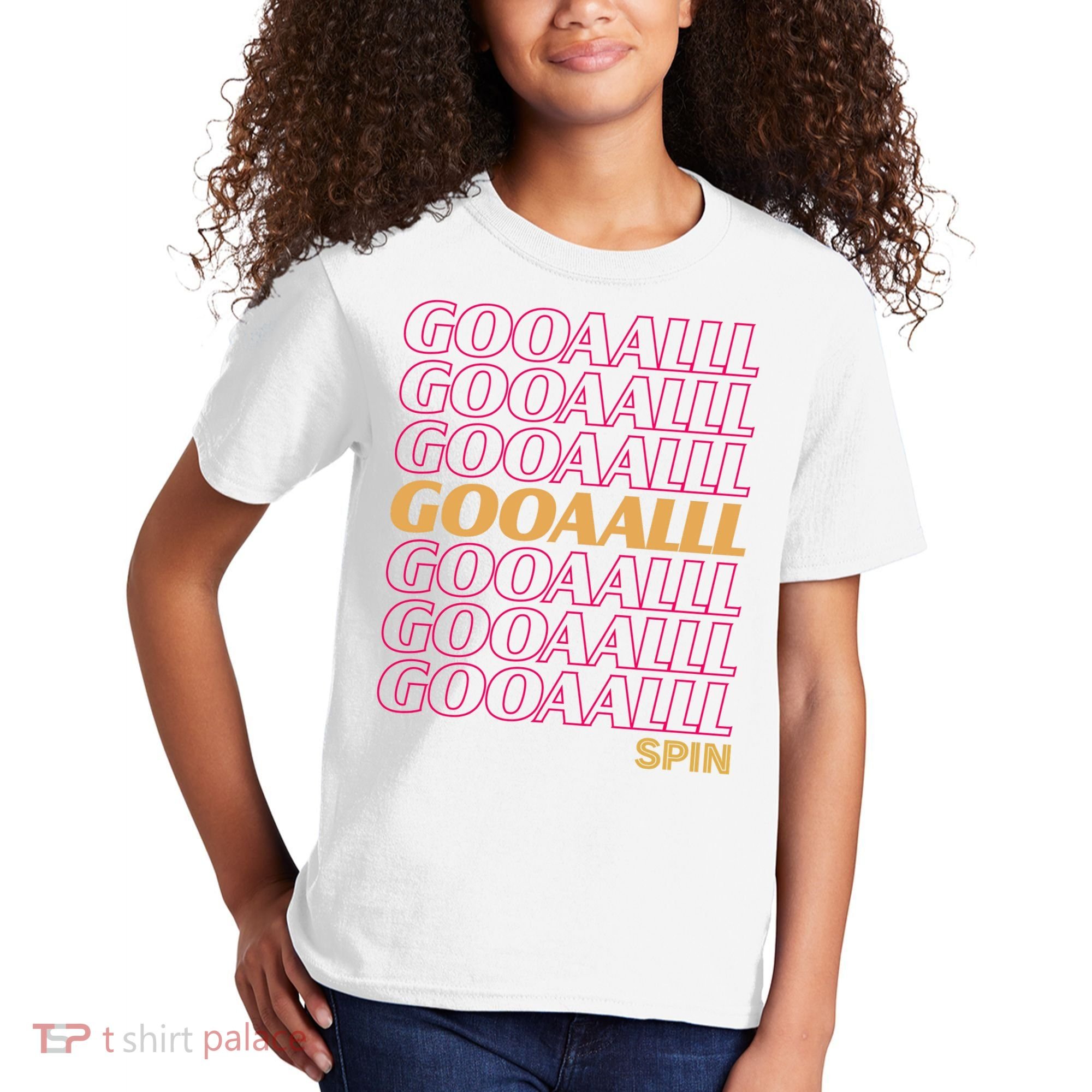 Gooalll Spin Soccer Fan Goal Kids T-Shirt