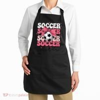 Groovy Soccer Sister Coquette Bow Soccer Gift Apron thumb 2