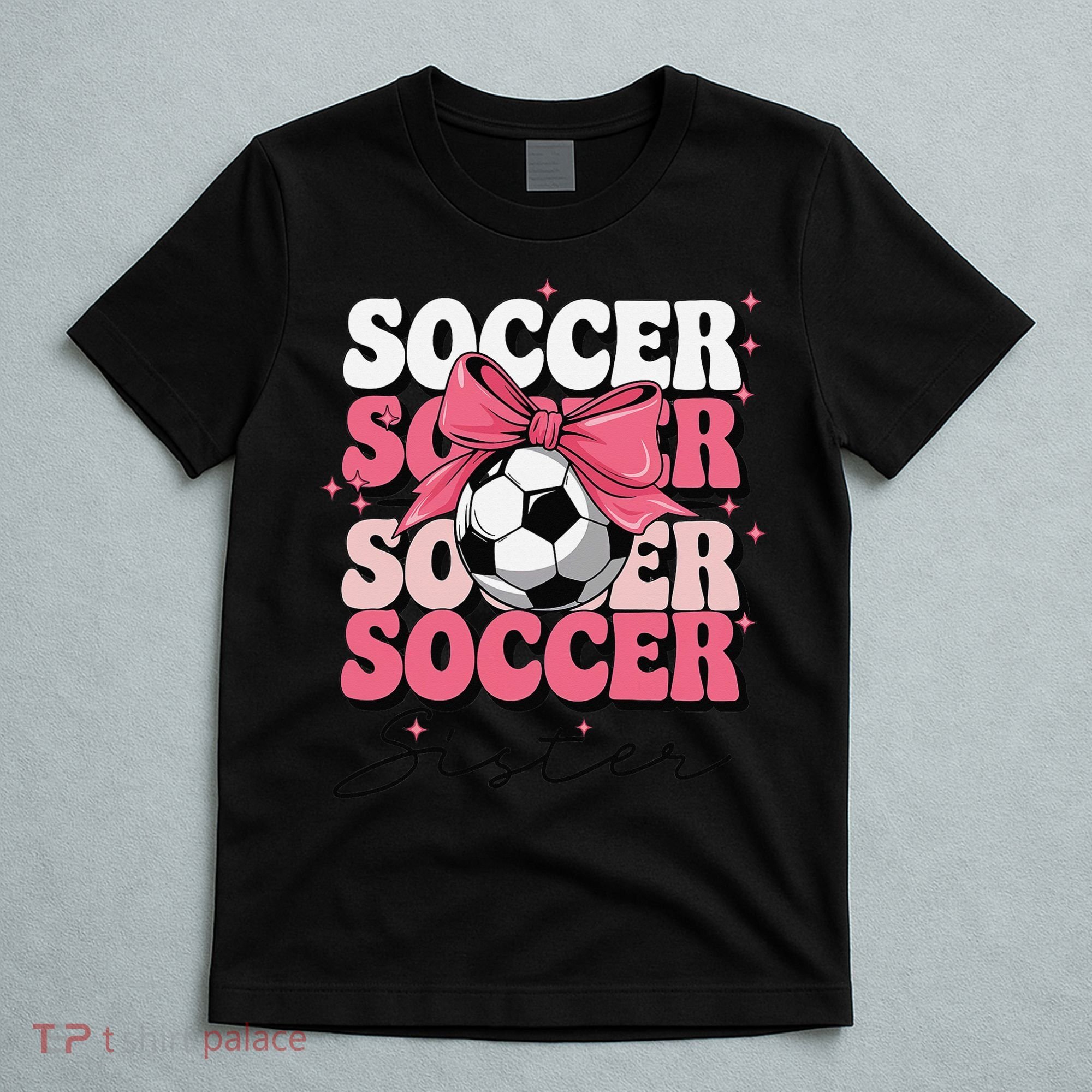 Groovy Soccer Sister Coquette Bow Soccer Gift T-Shirt