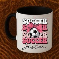 Groovy Soccer Sister Coquette Bow Soccer Gift Coffee Mug thumb 2