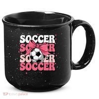 Groovy Soccer Sister Coquette Bow Soccer Gift 15oz Campfire Ceramic Mug thumb 0