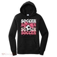 Groovy Soccer Sister Coquette Bow Soccer Gift Women's Hoodie thumb 0