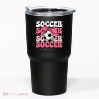 Groovy Soccer Sister Coquette Bow Soccer Gift Tumbler thumb 0
