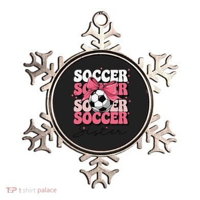 Groovy Soccer Sister Coquette Bow Soccer Gift Ornament
