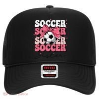 Groovy Soccer Sister Coquette Bow Soccer Gift Hat thumb 0