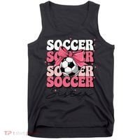 Groovy Soccer Sister Coquette Bow Soccer Gift Tank Top thumb 0