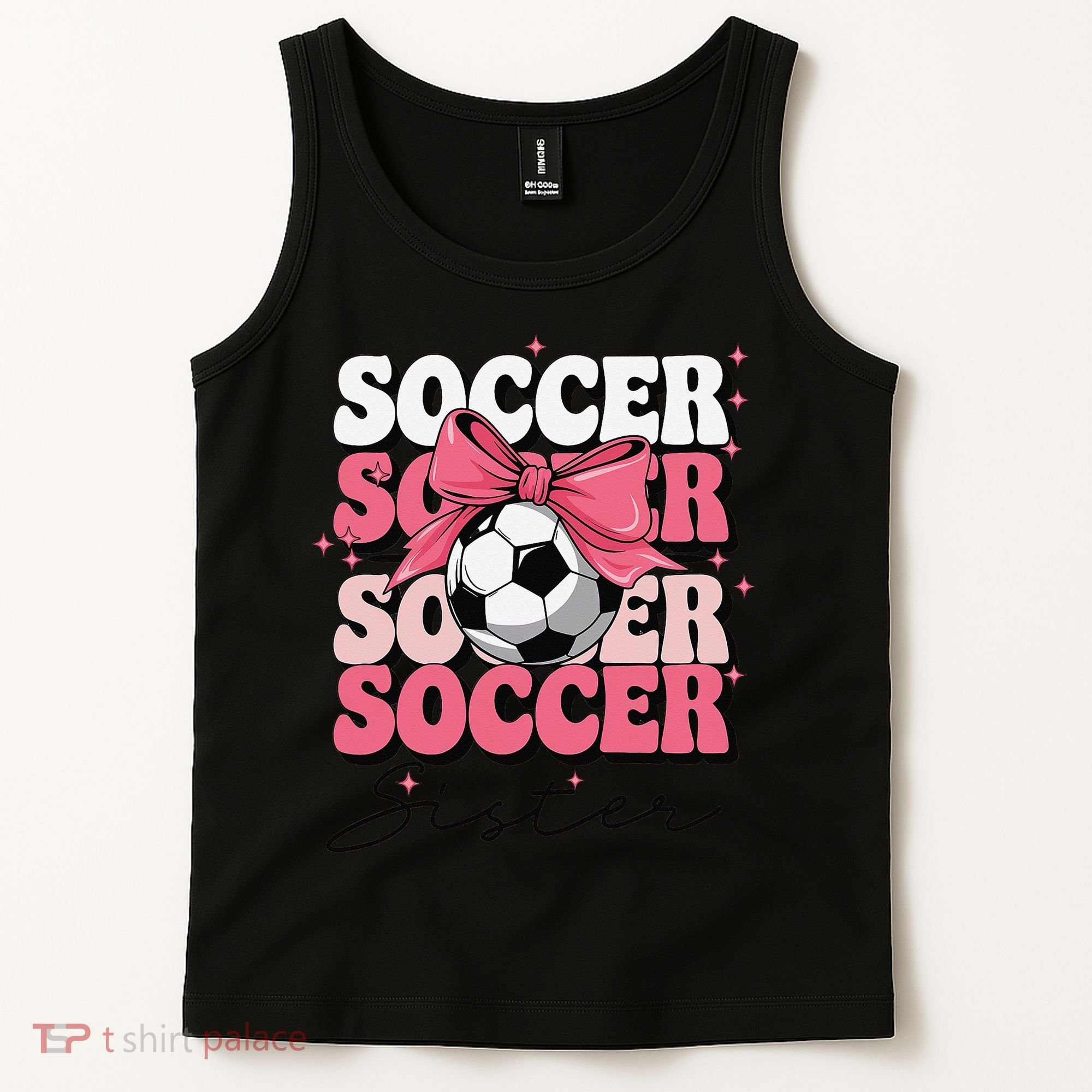 Groovy Soccer Sister Coquette Bow Soccer Gift Tank Top