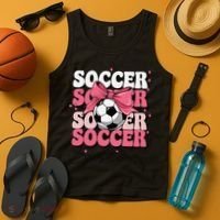 Groovy Soccer Sister Coquette Bow Soccer Gift Tank Top thumb 4