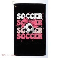 Groovy Soccer Sister Coquette Bow Soccer Gift Golf Towel thumb 0