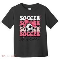 Groovy Soccer Sister Coquette Bow Soccer Gift Toddler T-Shirt thumb 0
