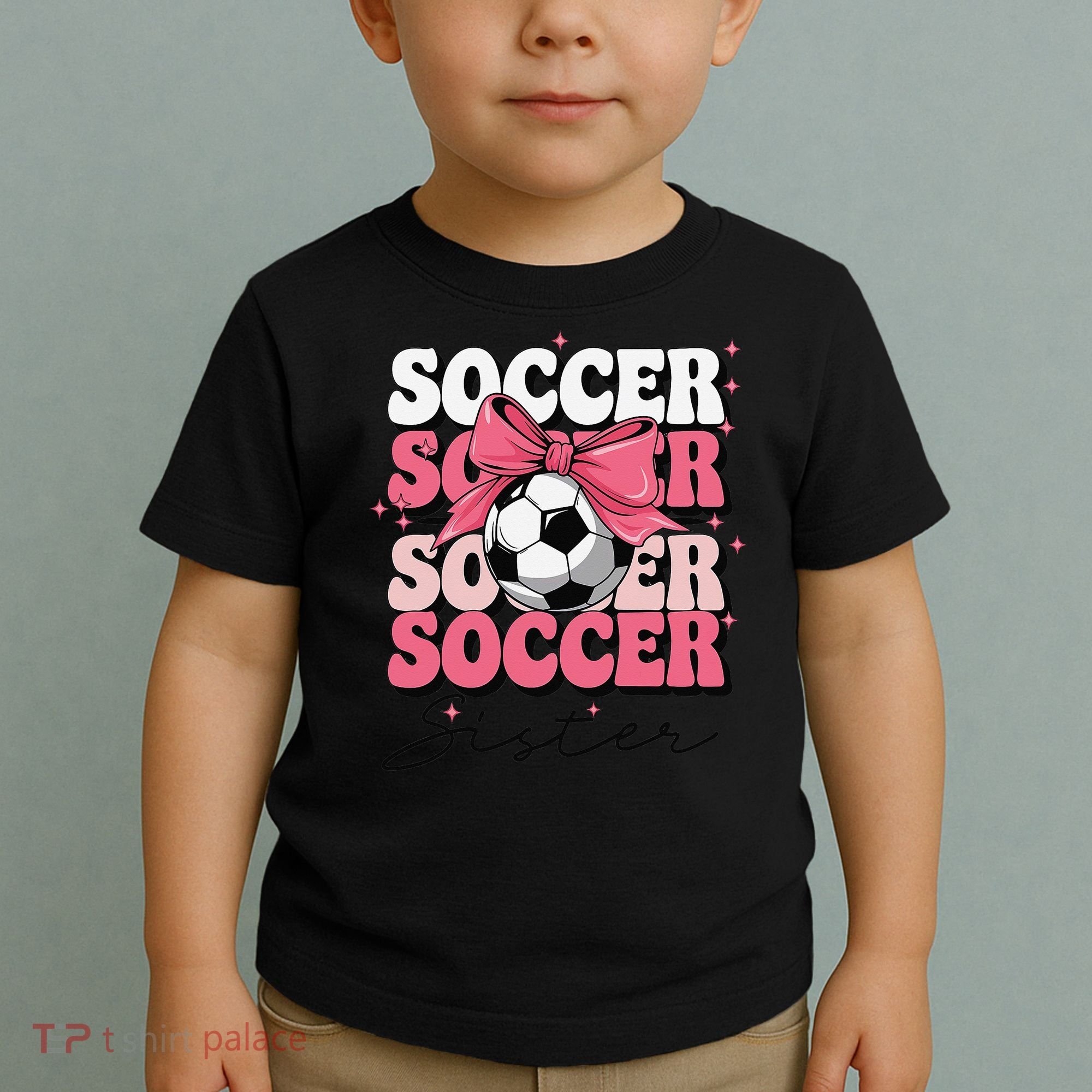 Groovy Soccer Sister Coquette Bow Soccer Gift Toddler T-Shirt