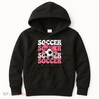 Groovy Soccer Sister Coquette Bow Soccer Gift Kids Hoodie thumb 0