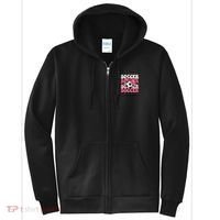 Groovy Soccer Sister Coquette Bow Soccer Gift Full Zip Hoodie thumb 0