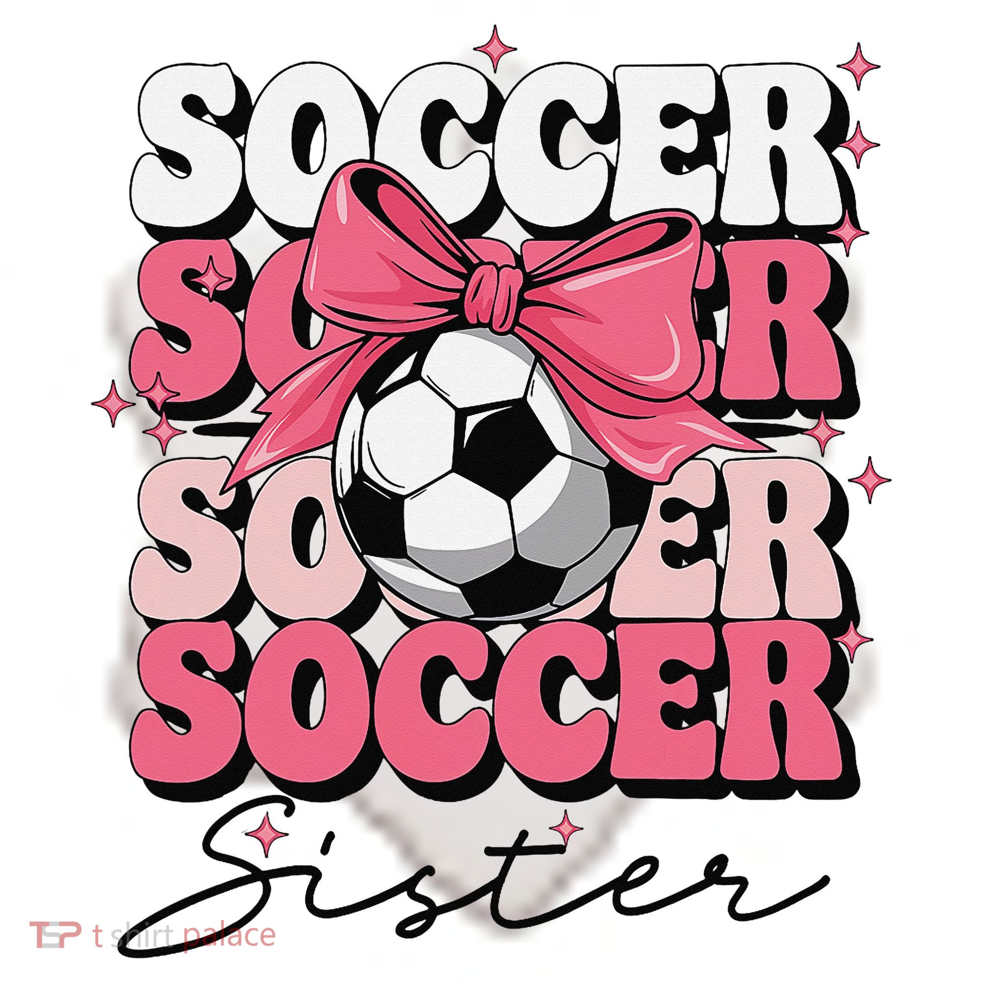 Groovy Soccer Sister Coquette Bow Soccer Gift Ceramic Ornament