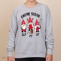 Gnome Squad SLP OT PT Christmas Team Occupational Therapist Women's Sweatshirt thumb 0