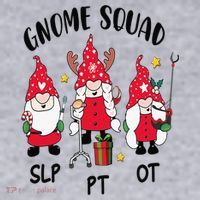 Gnome Squad SLP OT PT Christmas Team Occupational Therapist Women's Sweatshirt thumb 2