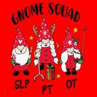 Gnome Squad SLP OT PT Christmas Team Occupational Therapist Santa Hat thumb 1