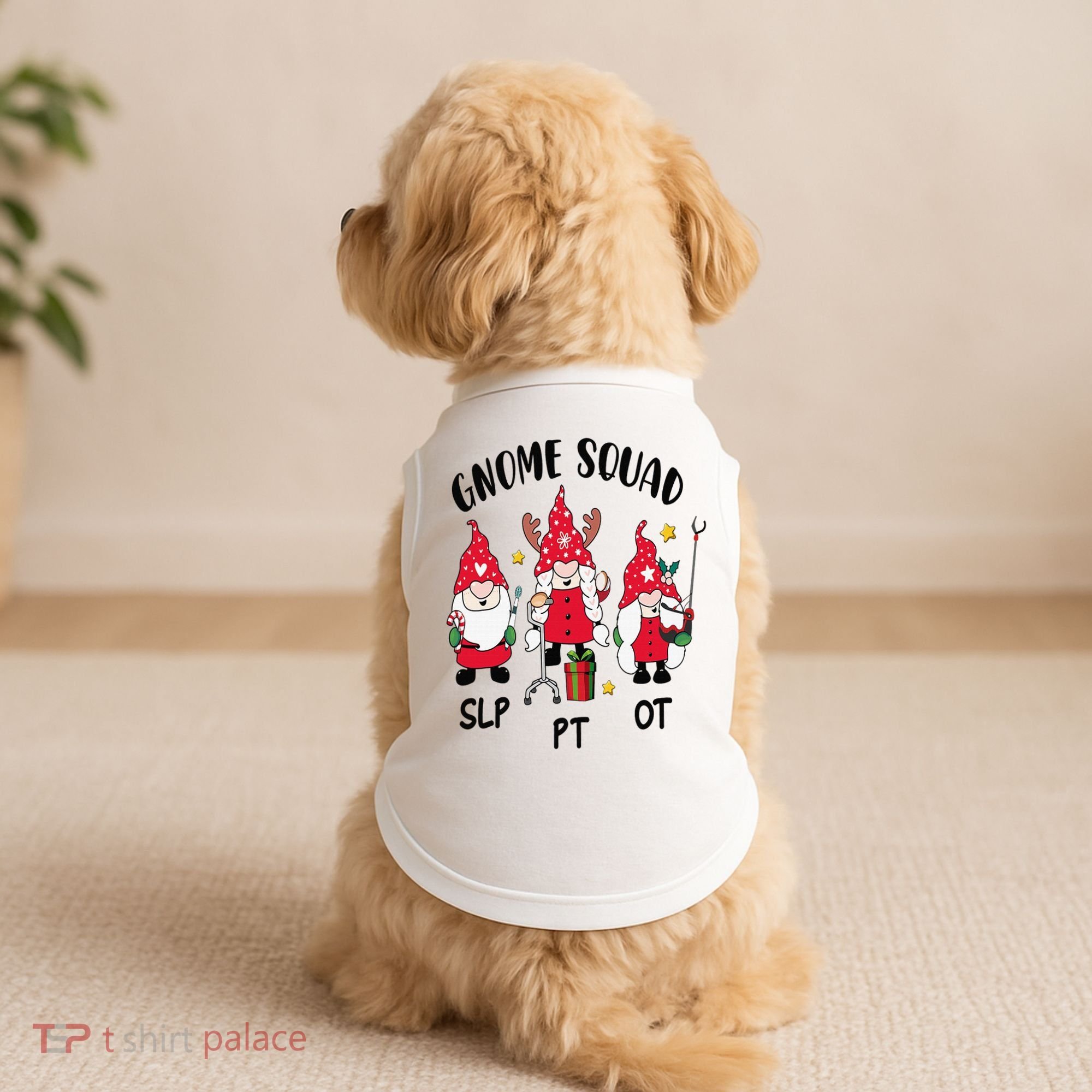 Gnome Squad SLP OT PT Christmas Team Occupational Therapist Doggie Tank