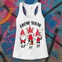 Gnome Squad SLP OT PT Christmas Team Occupational Therapist Women's Tank Top thumb 3