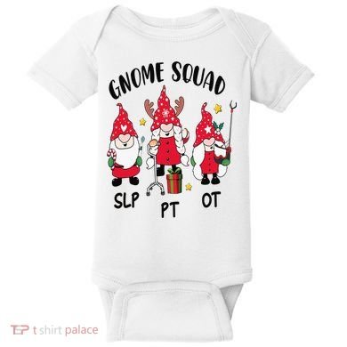 Gnome Squad SLP OT PT Christmas Team Occupational Therapist Baby Bodysuit