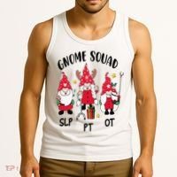 Gnome Squad SLP OT PT Christmas Team Occupational Therapist Tank Top thumb 3