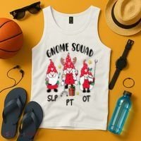 Gnome Squad SLP OT PT Christmas Team Occupational Therapist Tank Top thumb 4