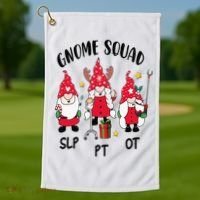 Gnome Squad SLP OT PT Christmas Team Occupational Therapist Golf Towel thumb 1
