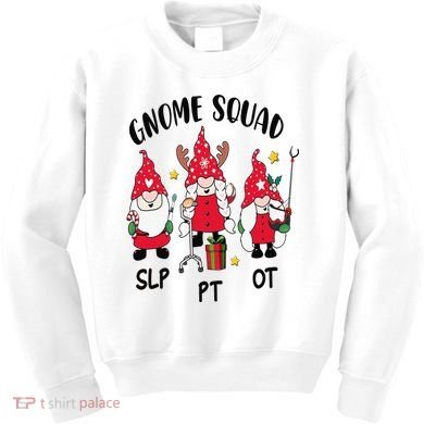 Gnome Squad SLP OT PT Christmas Team Occupational Therapist Kids Sweatshirt