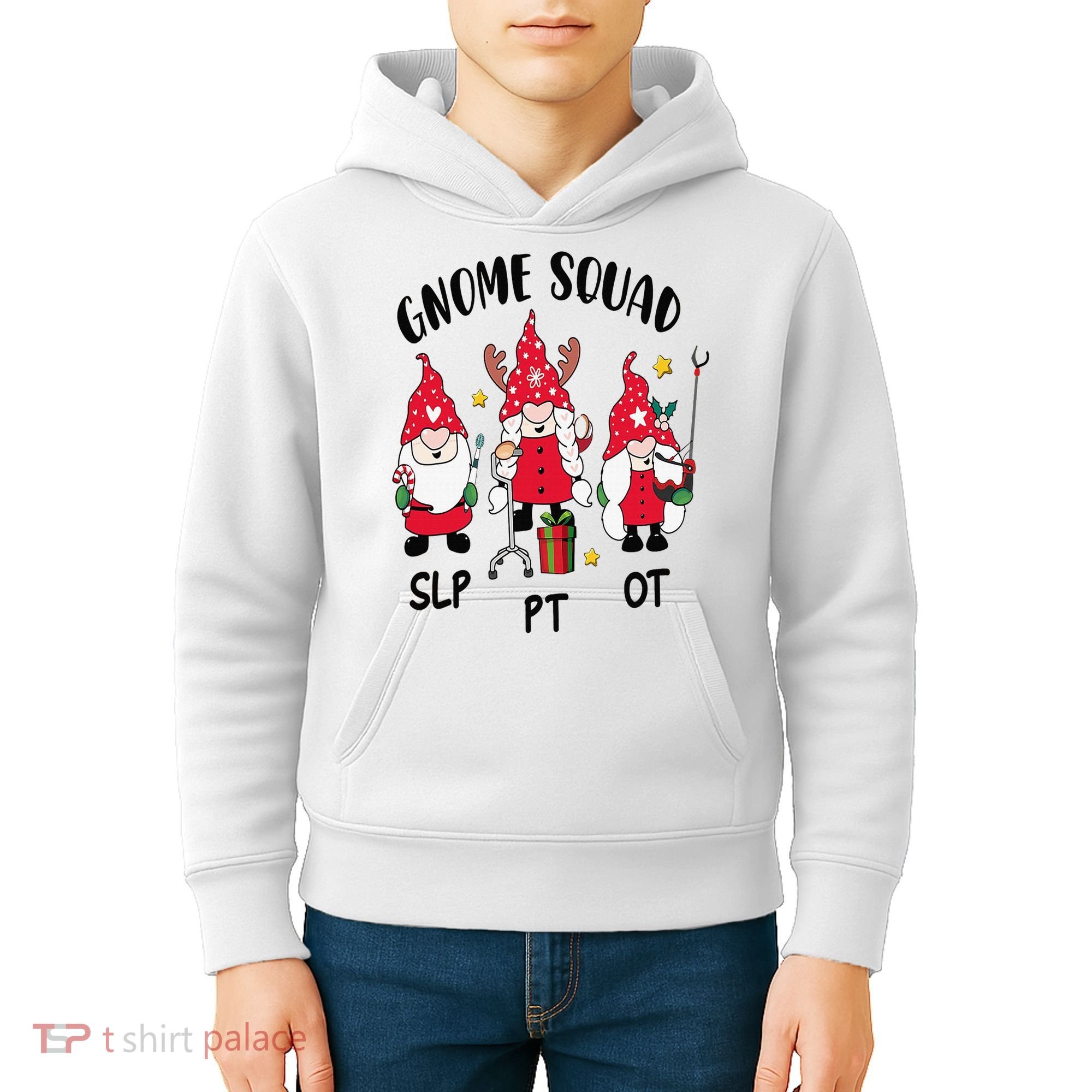 Gnome Squad SLP OT PT Christmas Team Occupational Therapist Kids Hoodie