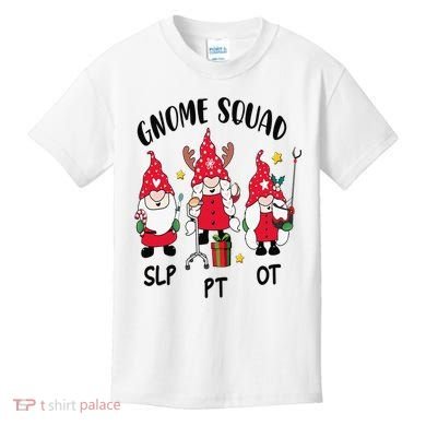 Gnome Squad SLP OT PT Christmas Team Occupational Therapist Kids T-Shirt
