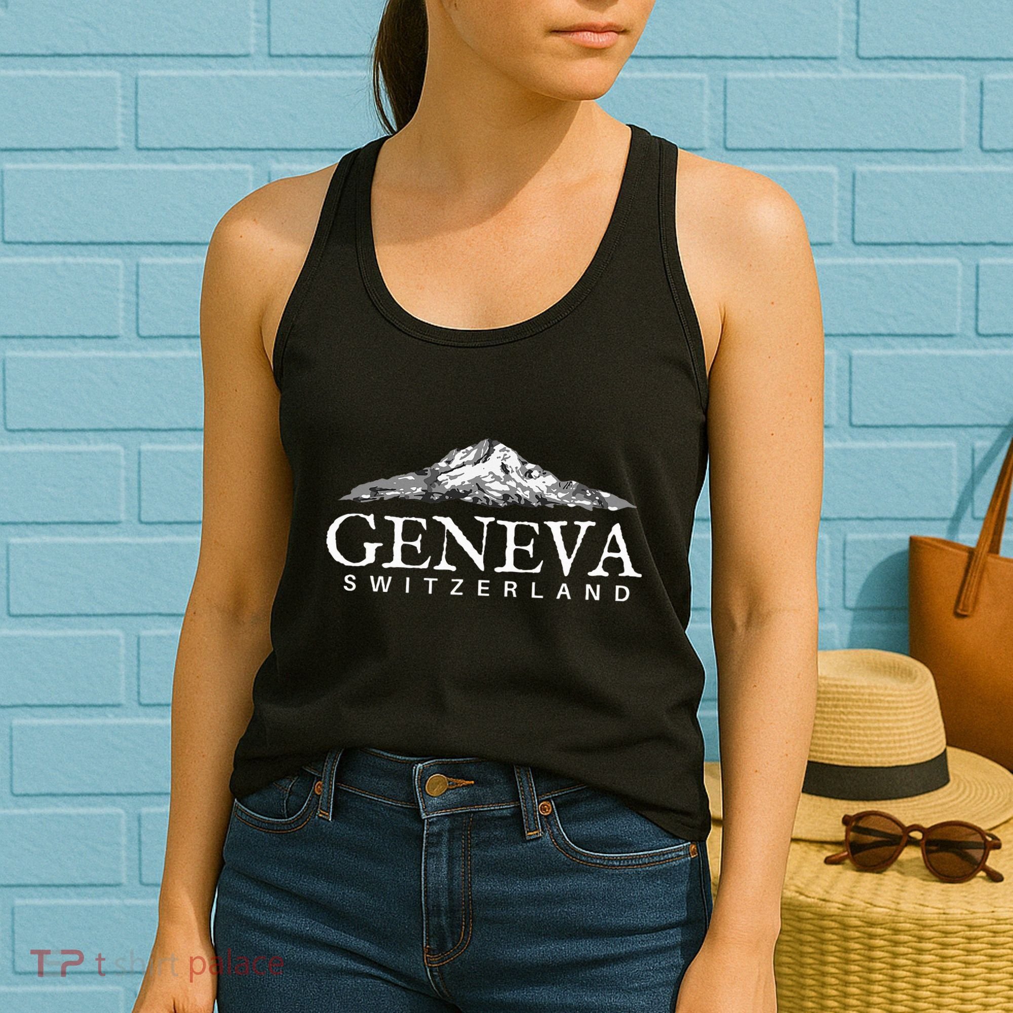 Geneva Switzerland  Swiss Alps Mountain Women's Tank Top
