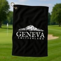 Geneva Switzerland  Swiss Alps Mountain Golf Towel thumb 1