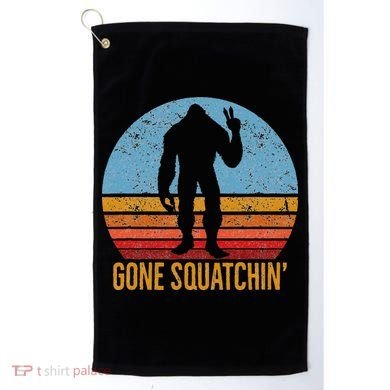  Gone Squatchin Sasquatch Peace Golf Towel