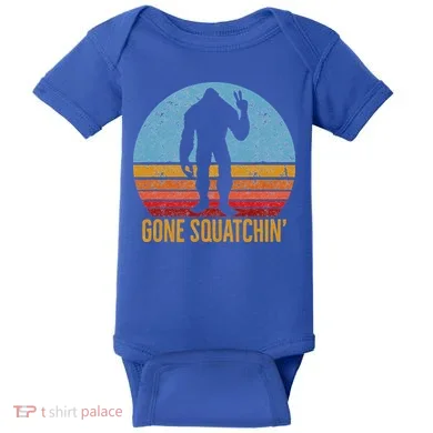  Gone Squatchin Sasquatch Peace Baby Bodysuit