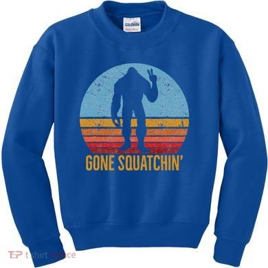  Gone Squatchin Sasquatch Peace Kids Sweatshirt