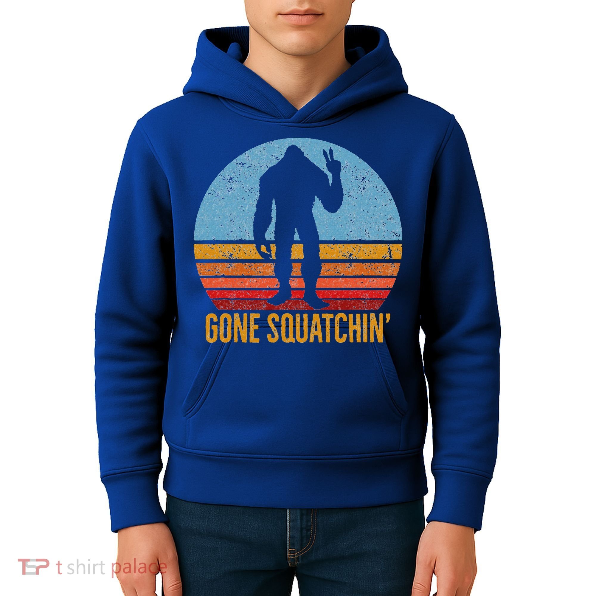  Gone Squatchin Sasquatch Peace Kids Hoodie