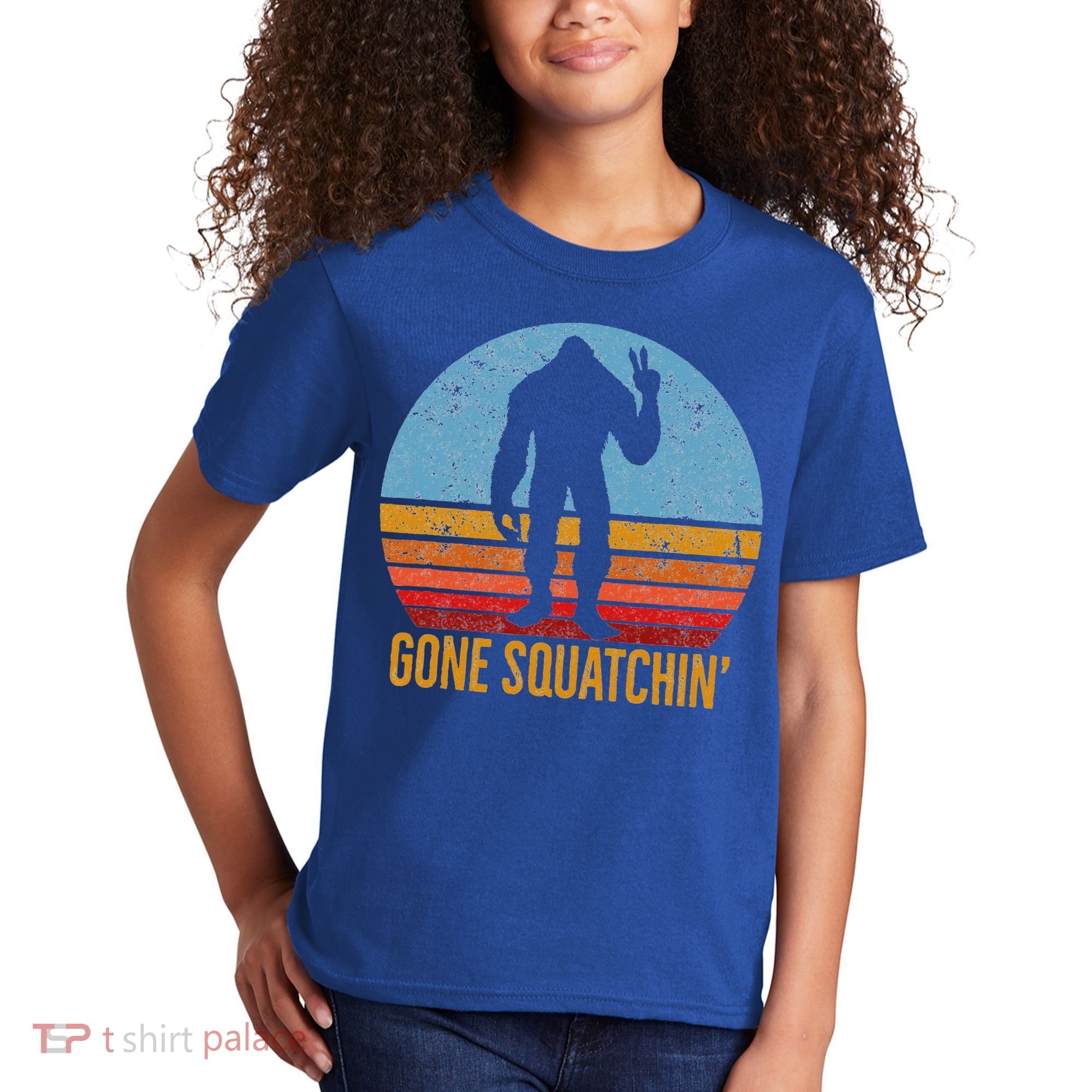  Gone Squatchin Sasquatch Peace Kids T-Shirt
