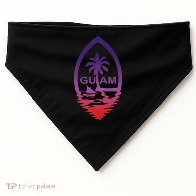 Guam Seal Shimmer Sunset Print Great Gift Cool Gift USA-Made Doggie Bandana