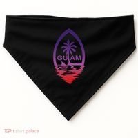 Guam Seal Shimmer Sunset Print Great Gift Cool Gift USA-Made Doggie Bandana thumb 0