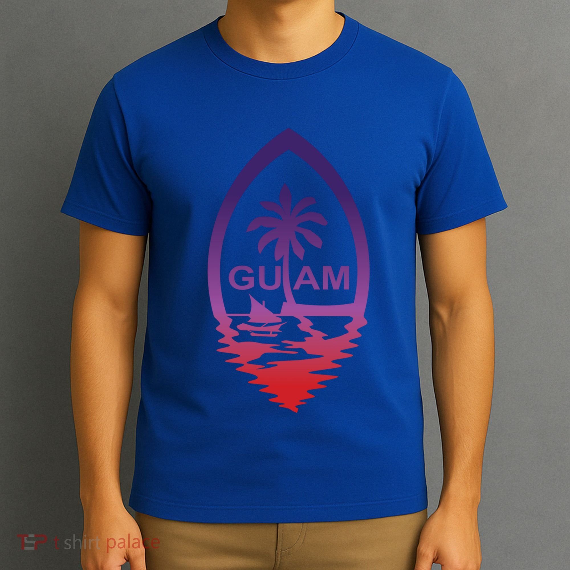 Guam Seal Shimmer Sunset Print Great Gift Cool Gift T-Shirt