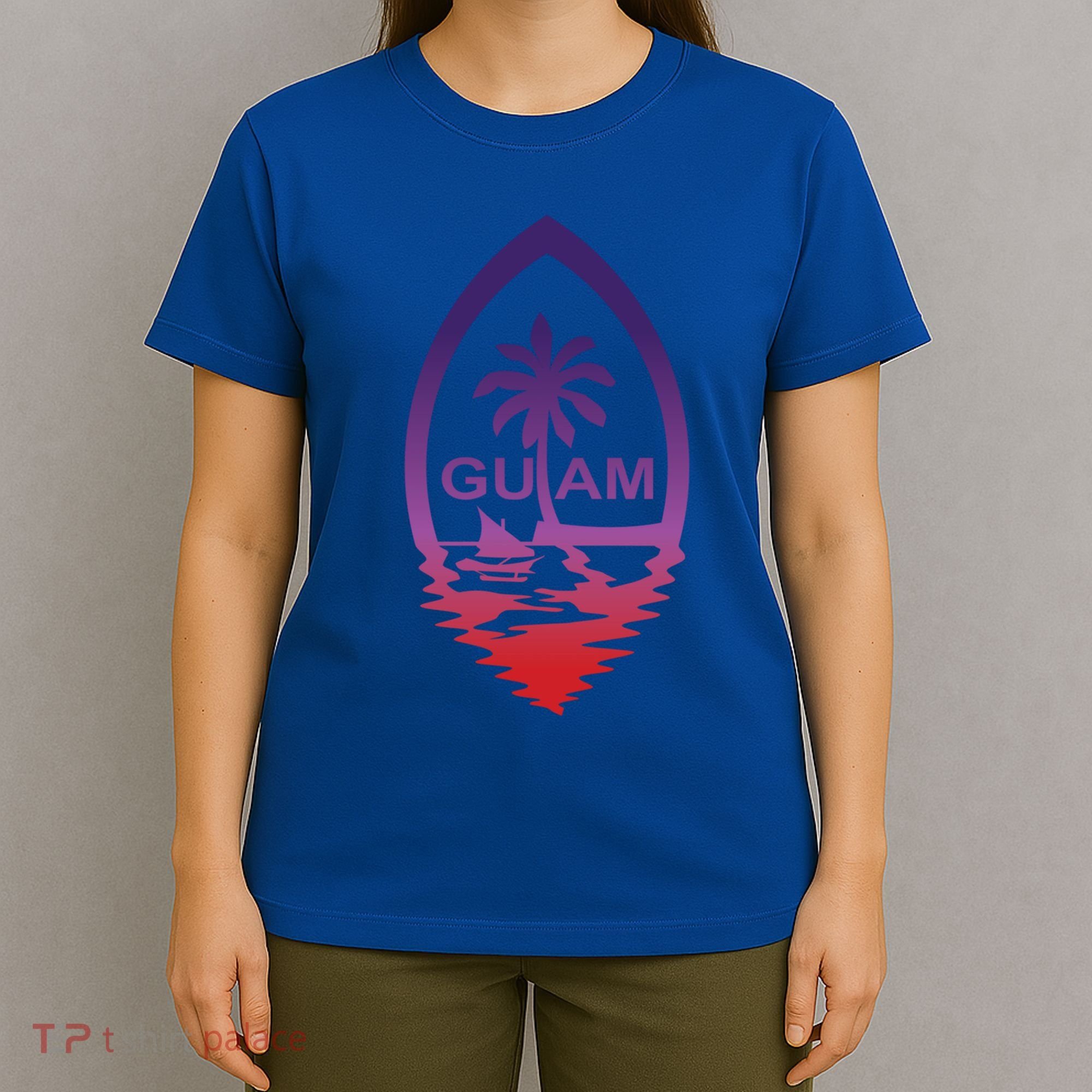 Guam Seal Shimmer Sunset Print Great Gift Cool Gift T-Shirt