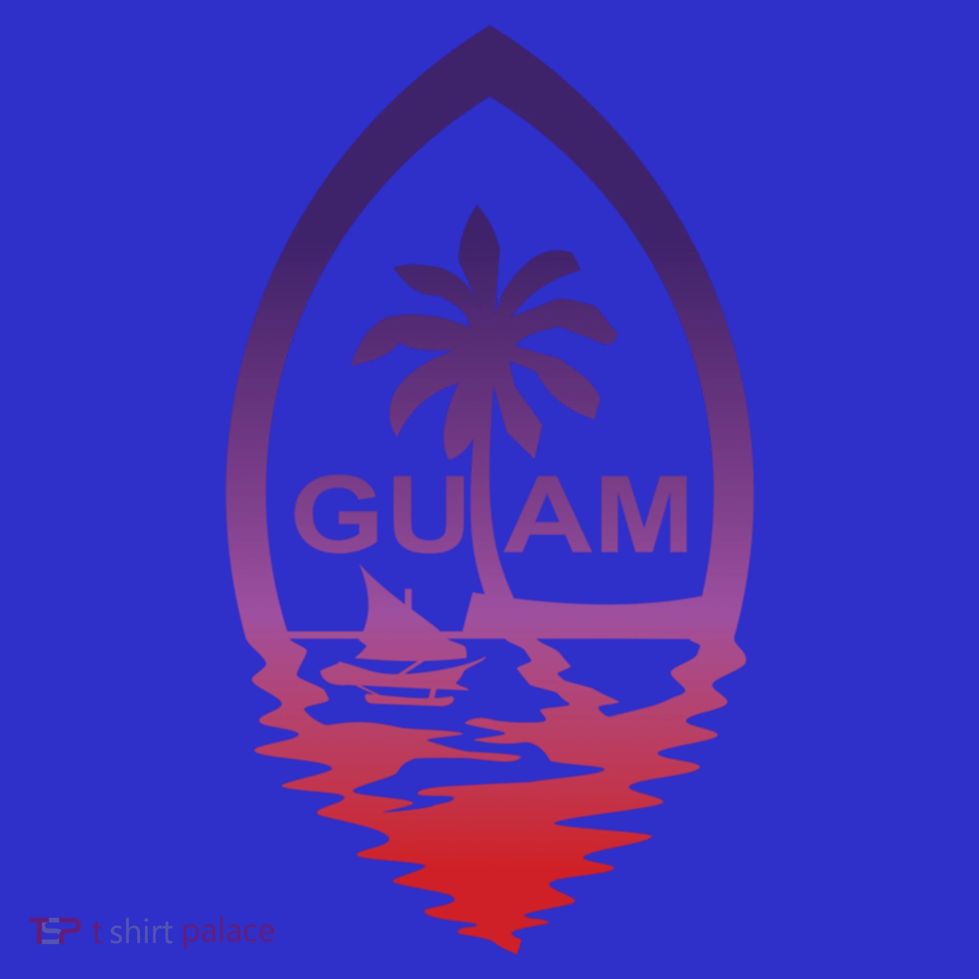 Guam Seal Shimmer Sunset Print Great Gift Cool Gift T-Shirt