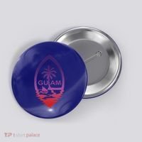 Guam Seal Shimmer Sunset Print Great Gift Cool Gift Button thumb 0