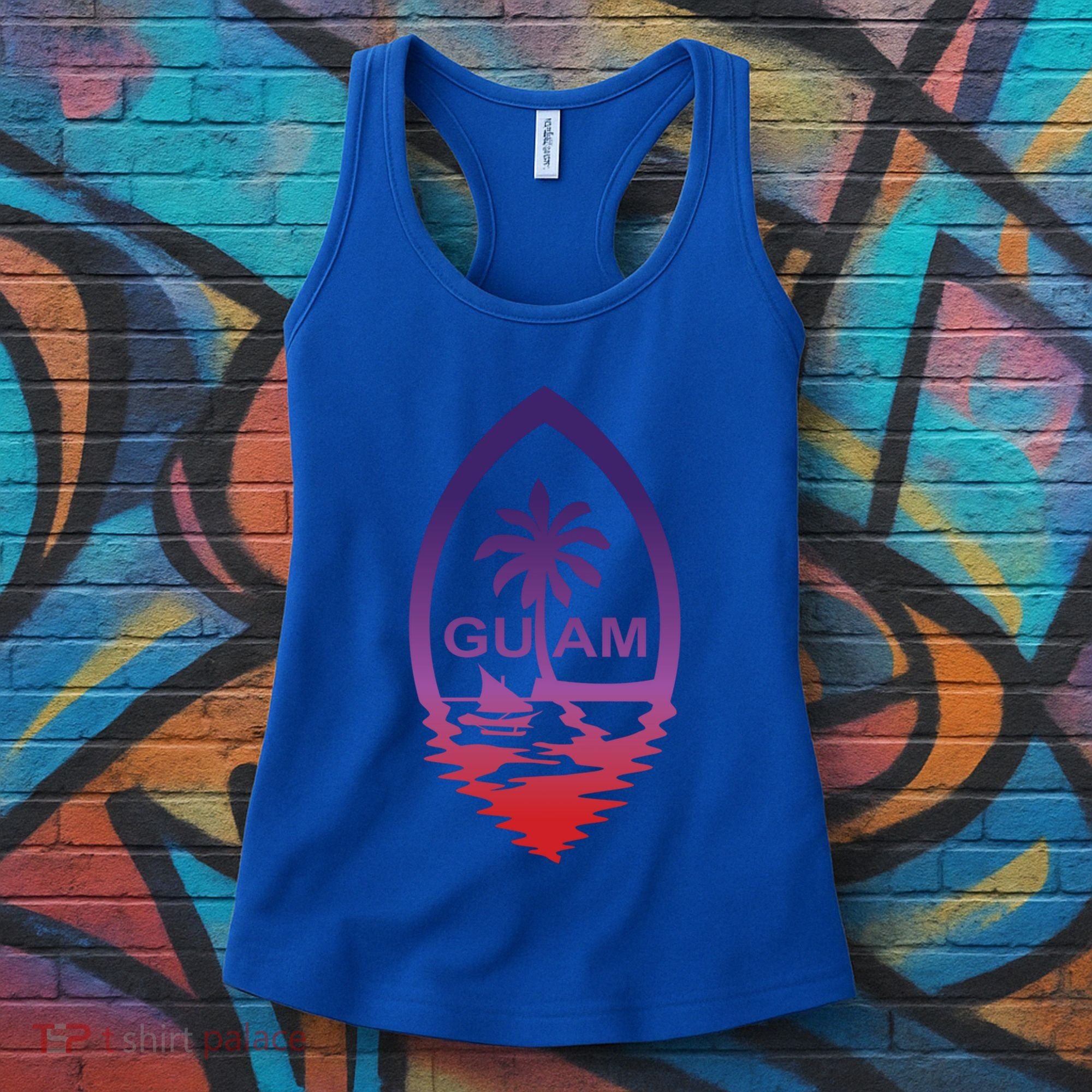 Guam Seal Shimmer Sunset Print Great Gift Cool Gift Women's Tank Top