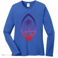 Guam Seal Shimmer Sunset Print Great Gift Cool Gift Women's Long Sleeve Shirt thumb 0