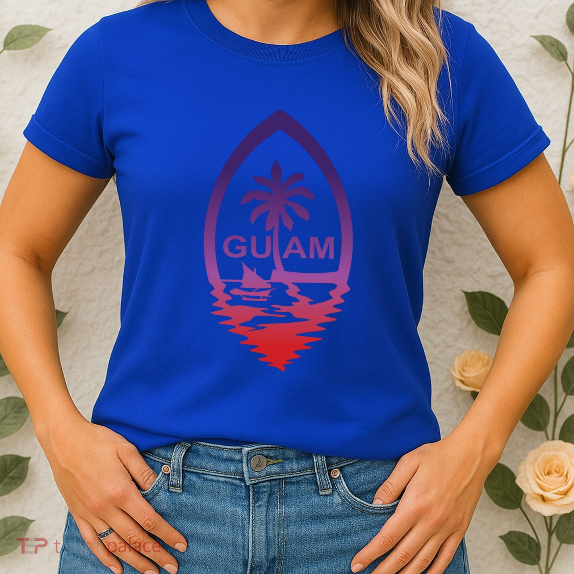 Guam Seal Shimmer Sunset Print Great Gift Cool Gift Women's T-Shirt