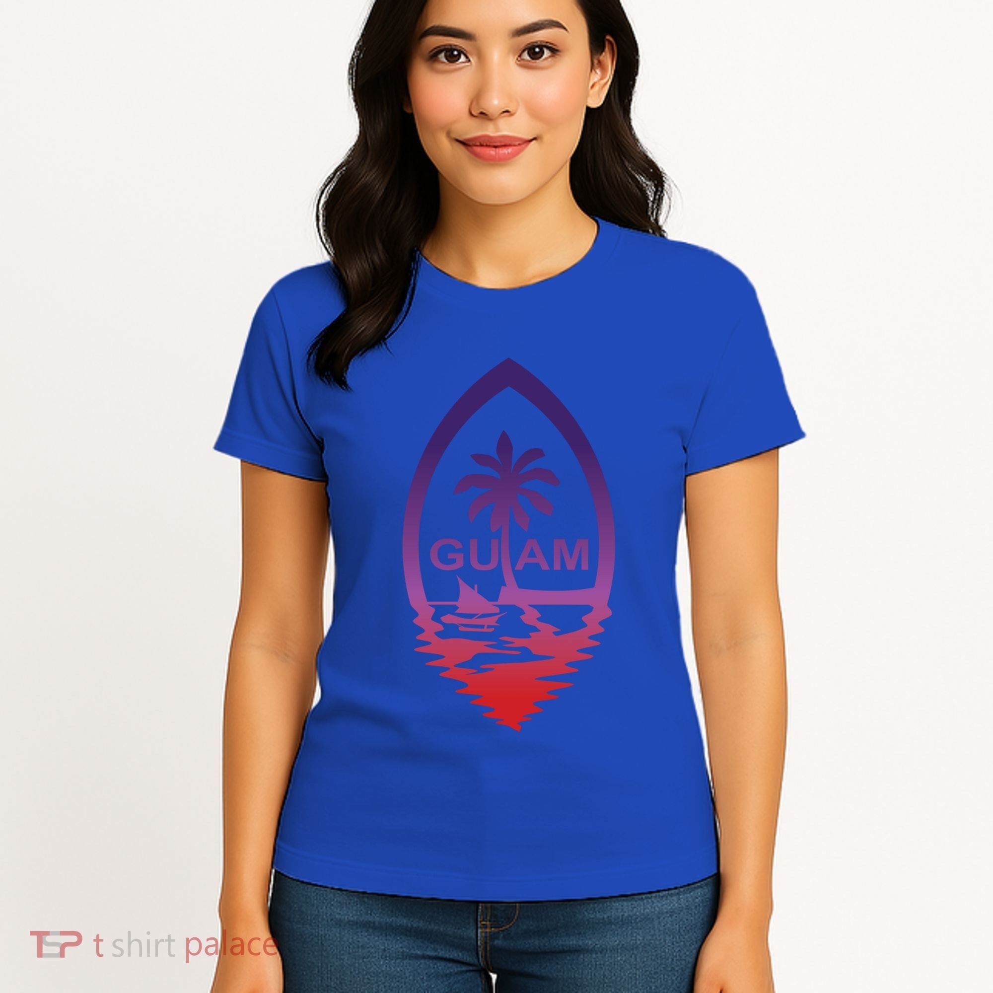 Guam Seal Shimmer Sunset Print Great Gift Cool Gift Women's T-Shirt